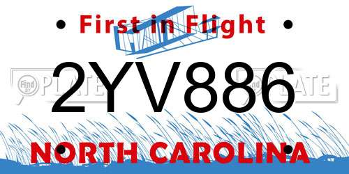 2YV886 North Carolina License Plate