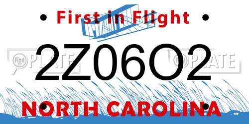 2Z06O2 North Carolina License Plate