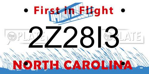 2Z28I3 North Carolina License Plate