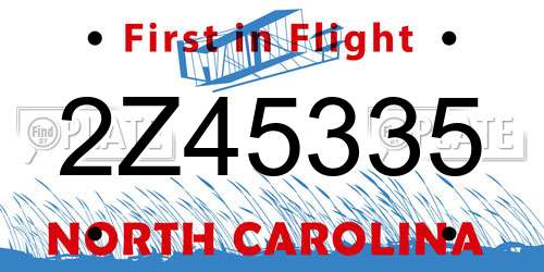 2Z45335 North Carolina License Plate