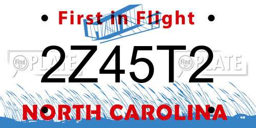 2Z45T2 North Carolina License Plate