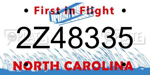2Z48335 North Carolina License Plate
