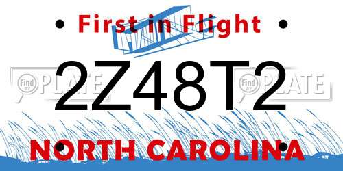 2Z48T2 North Carolina License Plate
