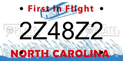 2Z48Z2 North Carolina License Plate