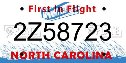 2Z58723 North Carolina License Plate