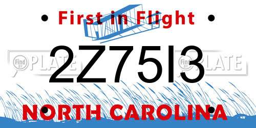 2Z75I3 North Carolina License Plate