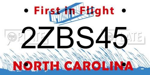 2ZBS45 North Carolina License Plate