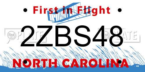 2ZBS48 North Carolina License Plate