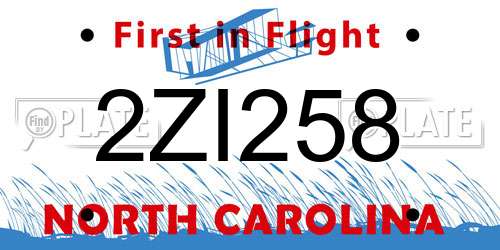 2ZI258 North Carolina License Plate
