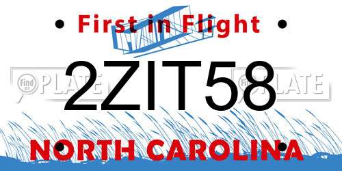 2ZIT58 North Carolina License Plate