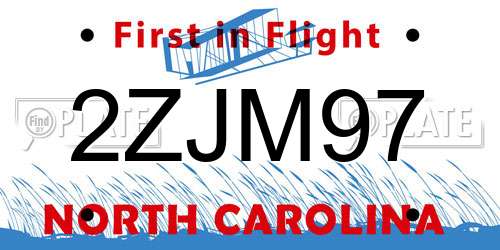 2ZJM97 North Carolina License Plate