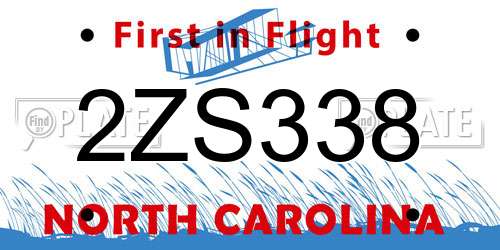 2ZS338 North Carolina License Plate