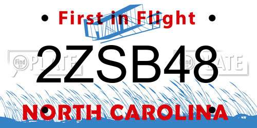 2ZSB48 North Carolina License Plate