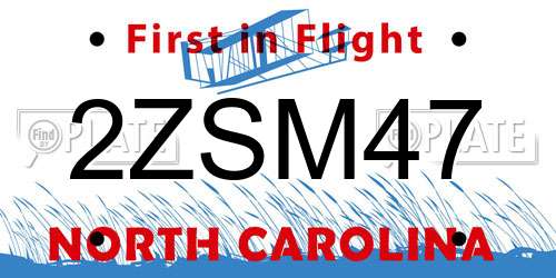 2ZSM47 North Carolina License Plate