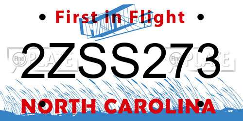 2ZSS273 North Carolina License Plate