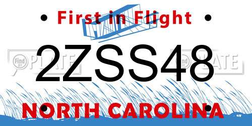 2ZSS48 North Carolina License Plate