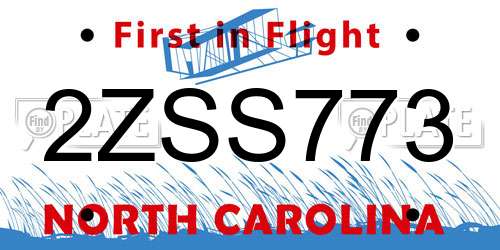 2ZSS773 North Carolina License Plate
