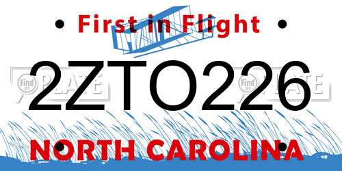 2ZTO226 North Carolina License Plate