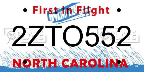 2ZTO552 North Carolina License Plate
