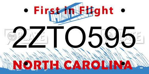 2ZTO595 North Carolina License Plate