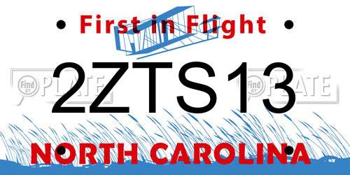 2ZTS13 North Carolina License Plate