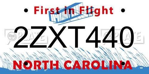 2ZXT440 North Carolina License Plate