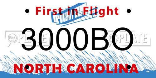 3000BO North Carolina License Plate