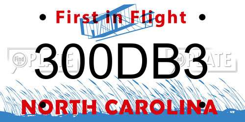 300DB3 North Carolina License Plate
