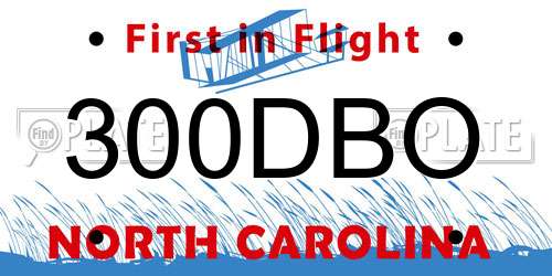 300DBO North Carolina License Plate