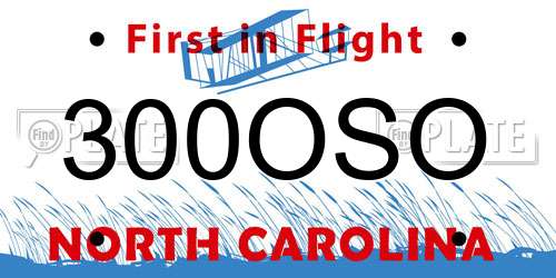 300OSO North Carolina License Plate