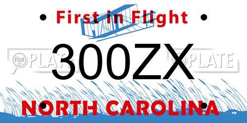 300ZX North Carolina License Plate