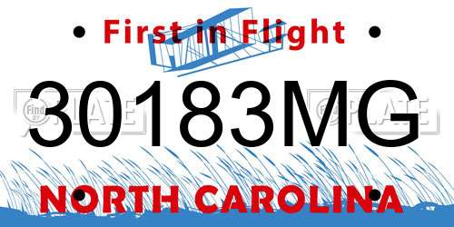 30183MG North Carolina License Plate