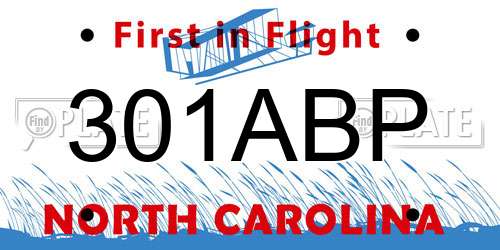 301ABP North Carolina License Plate