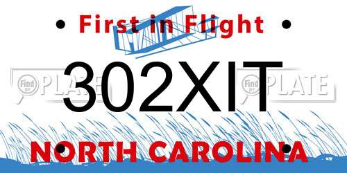 302XIT North Carolina License Plate