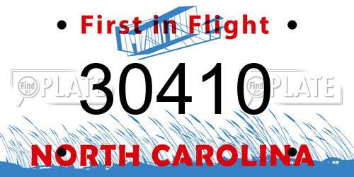 30410 North Carolina License Plate