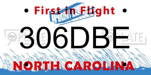 306DBE North Carolina License Plate