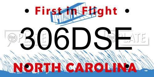 306DSE North Carolina License Plate