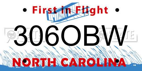 306OBW North Carolina License Plate