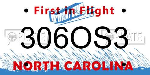 306OS3 North Carolina License Plate