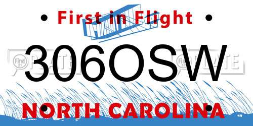 306OSW North Carolina License Plate