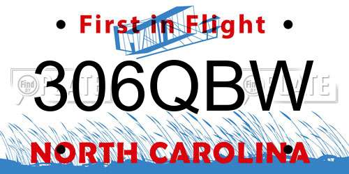 306QBW North Carolina License Plate