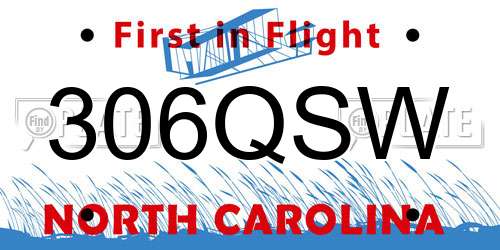 306QSW North Carolina License Plate