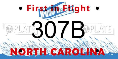 307B North Carolina License Plate