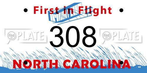 308 North Carolina License Plate