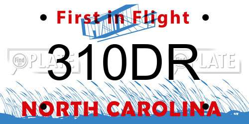 310DR North Carolina License Plate