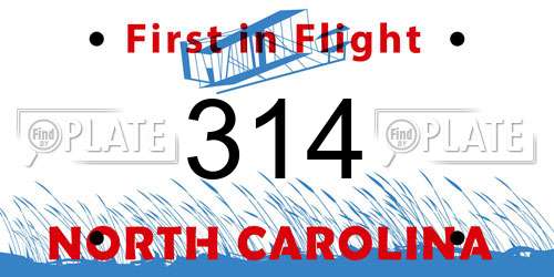 314 North Carolina License Plate