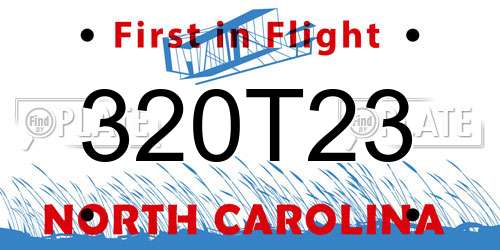 320T23 North Carolina License Plate