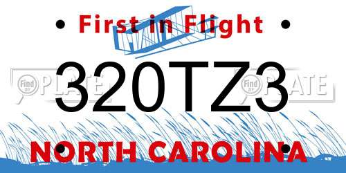 320TZ3 North Carolina License Plate