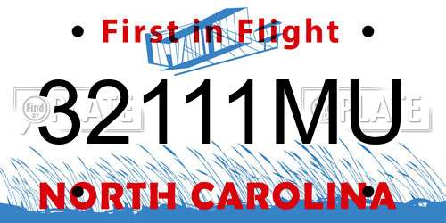 32111MU North Carolina License Plate