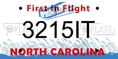 3215IT North Carolina License Plate